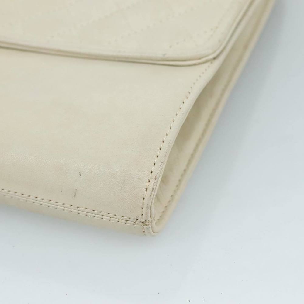 SAINT LAURENT Clutch Bag Leather White Auth bs21008 - Picture 7 of 16